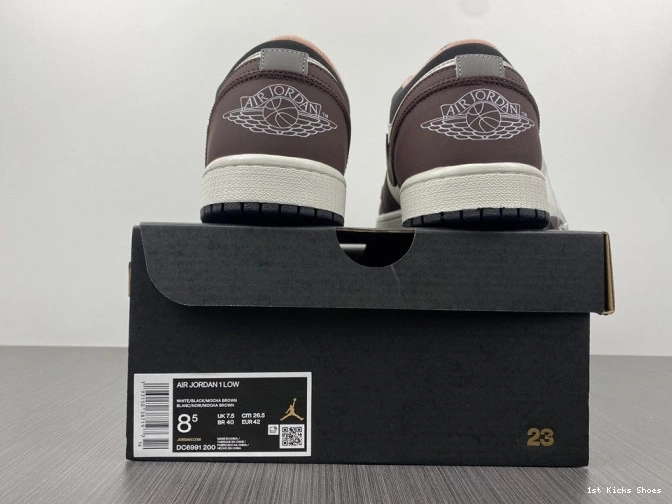 1st Kicks Shoes Air 1 Low DC6991-200 Mocha Jordan 0701